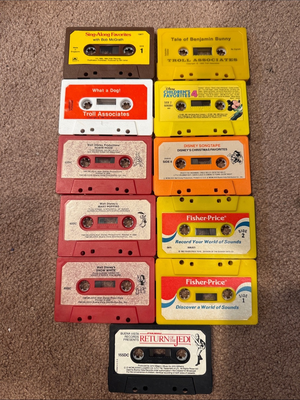 Lot of Vintage Disney and Fisher Price cassette tapes